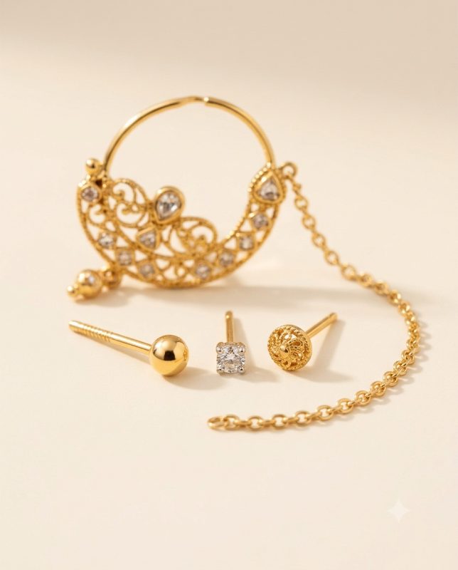 Chandani Bezel Nose Pin
