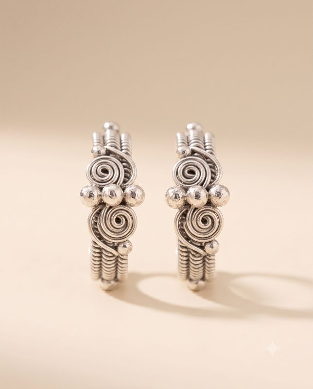 Tarang Silver Toe Ring Pair